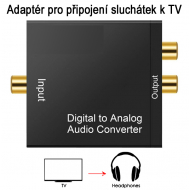 Adaptér dig. audio na analog. sluchátka