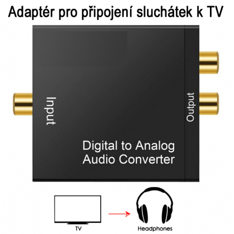 Adaptér dig. audio na analog. sluchátka